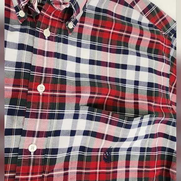 Vintage Nautica Plaid Holiday Button Down Pocket Shirt - Picture 4 of 6